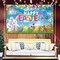 Easter Decorations Banner 71.8&#x22; X 43.3&#x22; Backdrop Happy Easter Eggs Bunny NEW